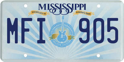 MS license plate MFI905