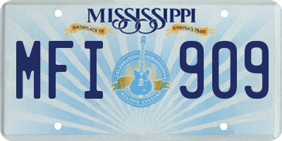MS license plate MFI909