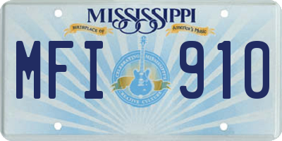 MS license plate MFI910