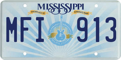 MS license plate MFI913
