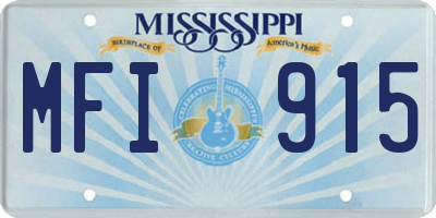 MS license plate MFI915