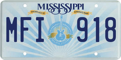 MS license plate MFI918