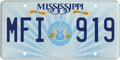 MS license plate MFI919