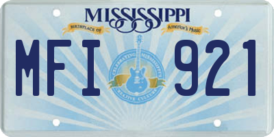 MS license plate MFI921