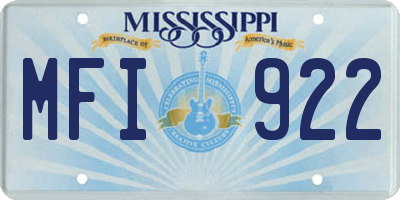 MS license plate MFI922