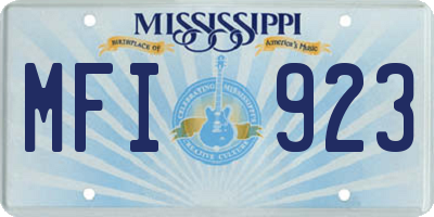 MS license plate MFI923