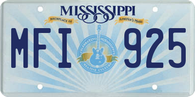 MS license plate MFI925