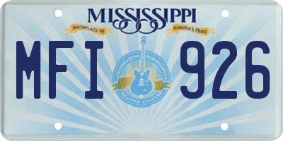 MS license plate MFI926