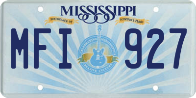 MS license plate MFI927
