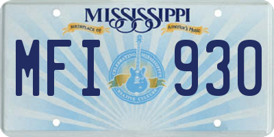 MS license plate MFI930