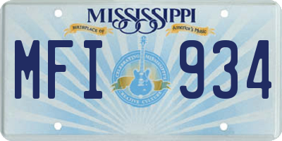 MS license plate MFI934