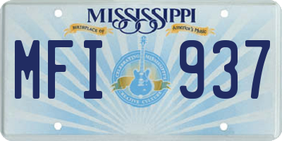 MS license plate MFI937