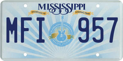 MS license plate MFI957