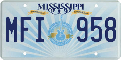MS license plate MFI958