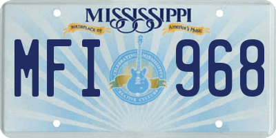 MS license plate MFI968