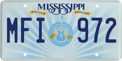 MS license plate MFI972