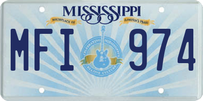 MS license plate MFI974
