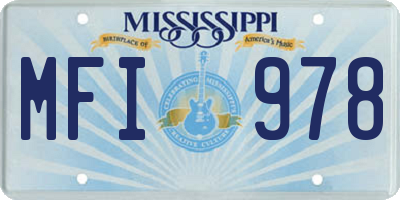 MS license plate MFI978