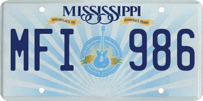 MS license plate MFI986