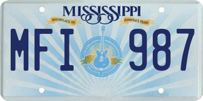 MS license plate MFI987