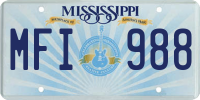 MS license plate MFI988