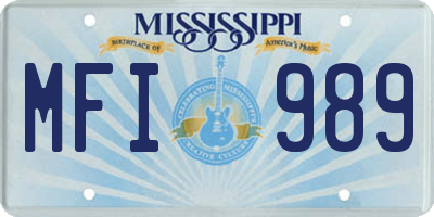MS license plate MFI989