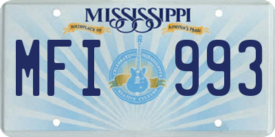 MS license plate MFI993