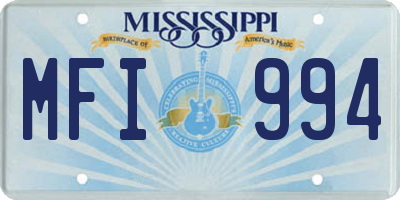 MS license plate MFI994