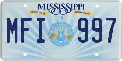 MS license plate MFI997