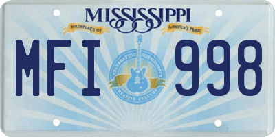 MS license plate MFI998