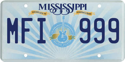 MS license plate MFI999