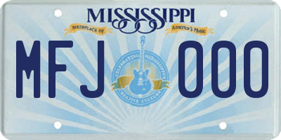 MS license plate MFJ000
