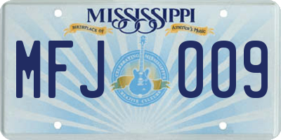 MS license plate MFJ009