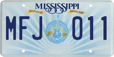MS license plate MFJ011