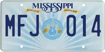 MS license plate MFJ014