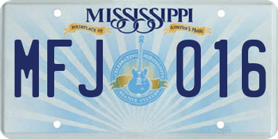 MS license plate MFJ016