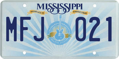MS license plate MFJ021