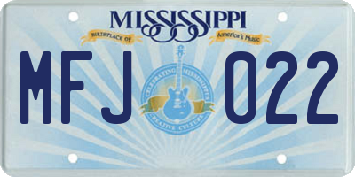 MS license plate MFJ022
