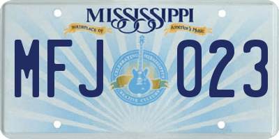 MS license plate MFJ023