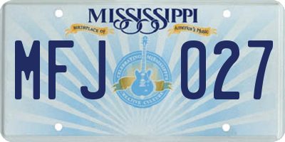 MS license plate MFJ027