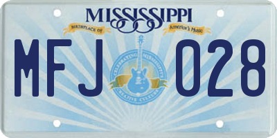 MS license plate MFJ028