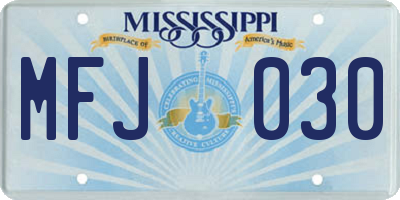 MS license plate MFJ030