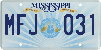 MS license plate MFJ031