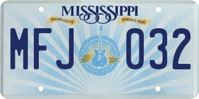 MS license plate MFJ032