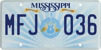 MS license plate MFJ036