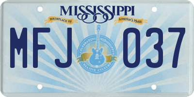 MS license plate MFJ037