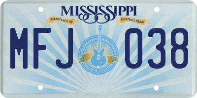MS license plate MFJ038