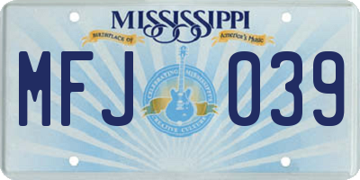 MS license plate MFJ039
