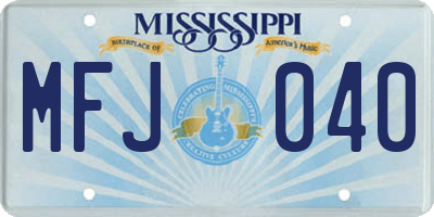 MS license plate MFJ040