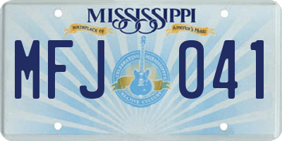 MS license plate MFJ041